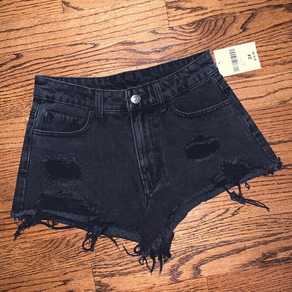 F21 Ripped Jean Shorts